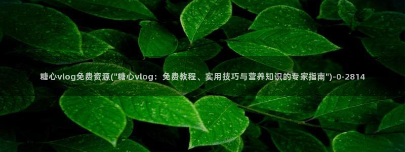 糖心vlog失败惩罚：糖心vlog免费资源(\
